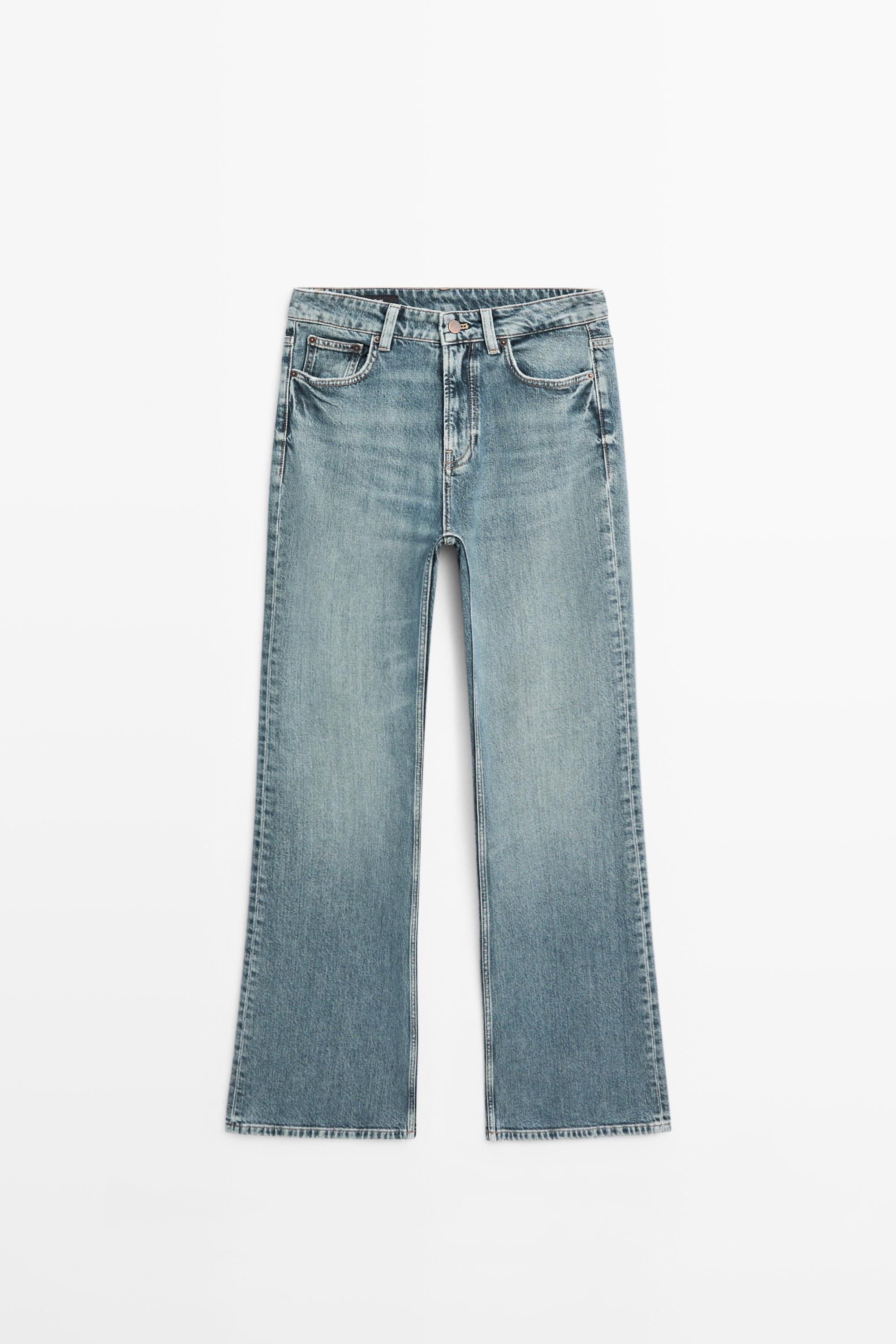 High-waist boot-cut jeans | Massimo Dutti UK