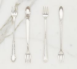 Vintage Found Hotel Silver Appetizer Forks - Set of 4 | Pottery Barn (US)