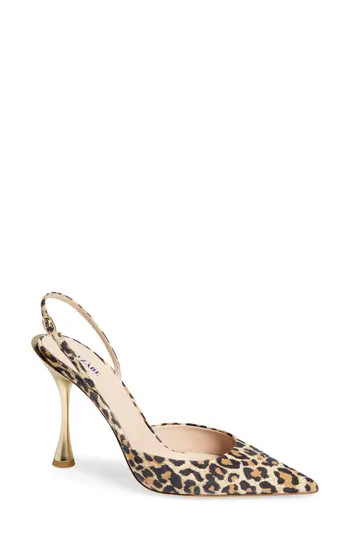 BETZÁBE Sofia Leopard Print Slingback Pump in Tan Leopard + Matte Gold at Nordstrom Rack, Size 8.5Us / 38.5Eu | Nordstrom Rack