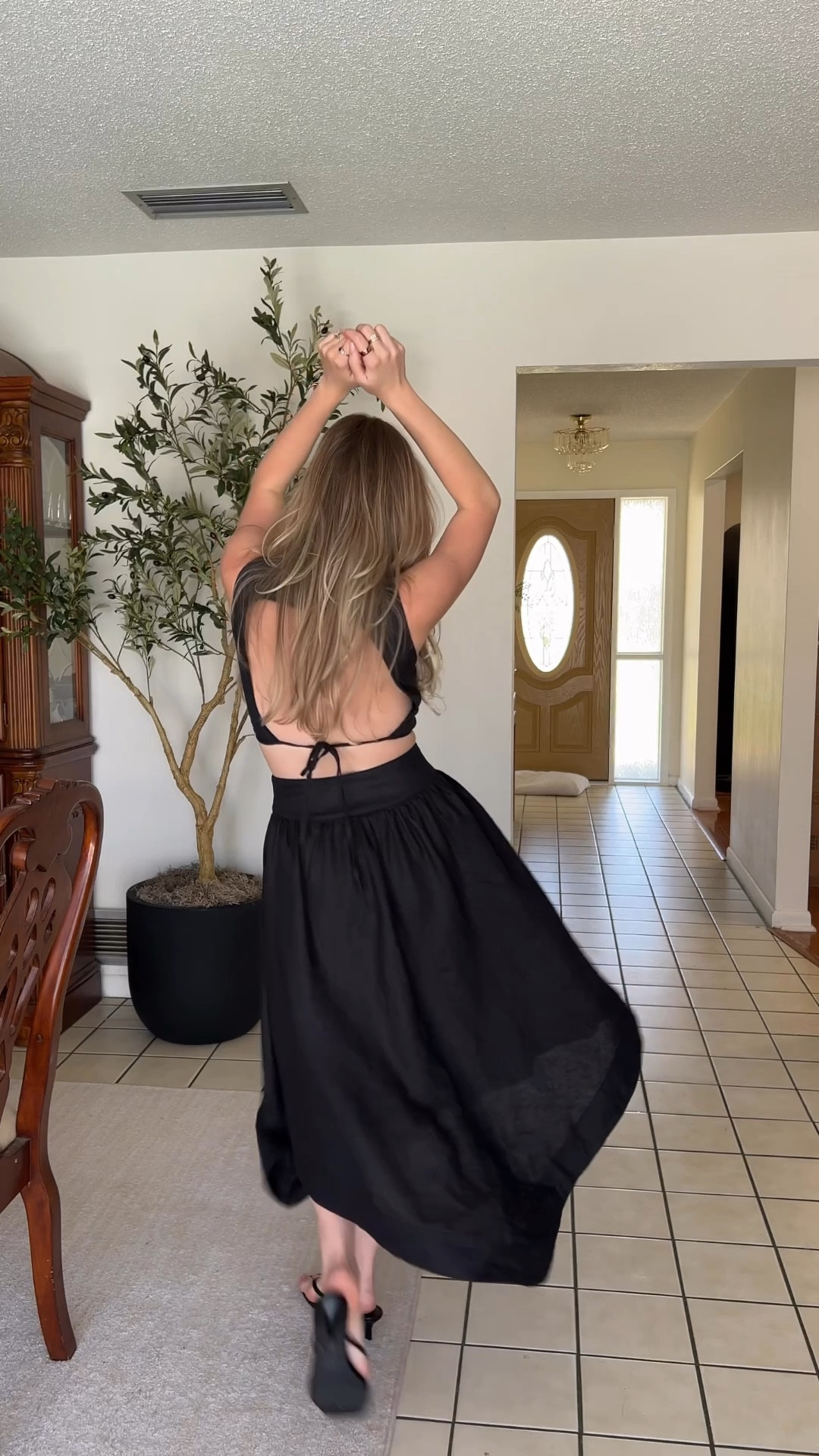 Elevated linen backless skirt set from Amazon 
