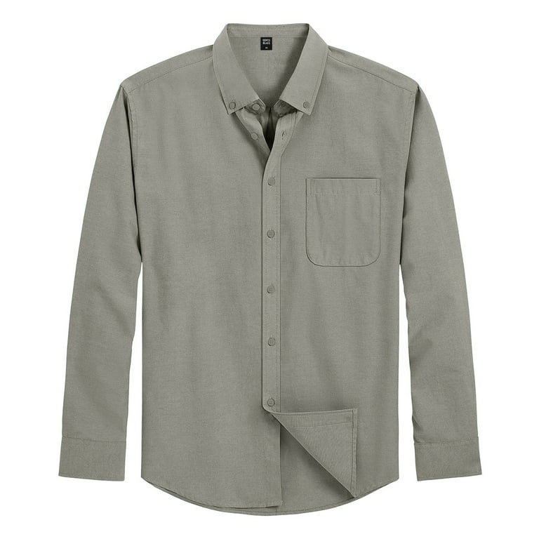 GENTS BLISS Long Sleeve Mens Dress Shirts Casual Solid Shirts for Men Regular Oxford Tops with Po... | Walmart (US)