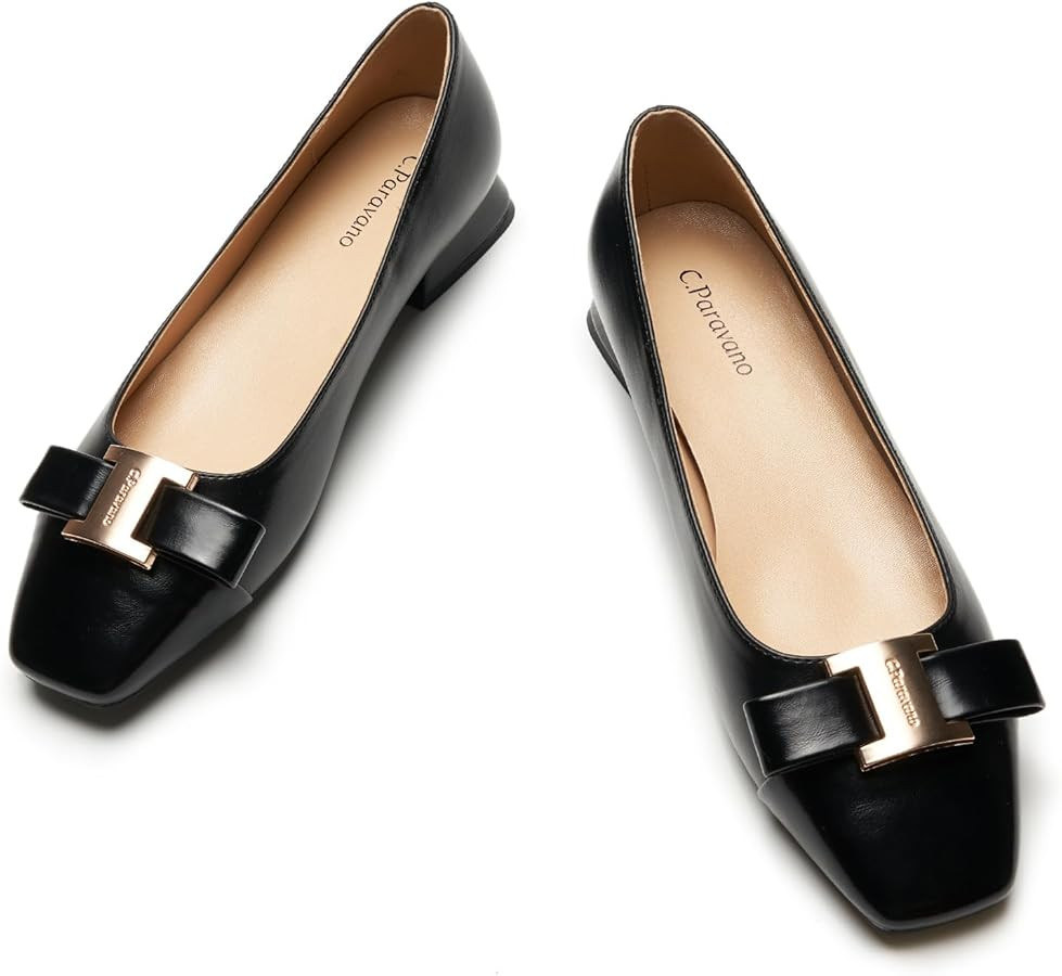 C.Paravano Flats Women | Womens Dress Shoes | Ballet Shoes for Women | Square Toe | Casual Shoes | Amazon (US)
