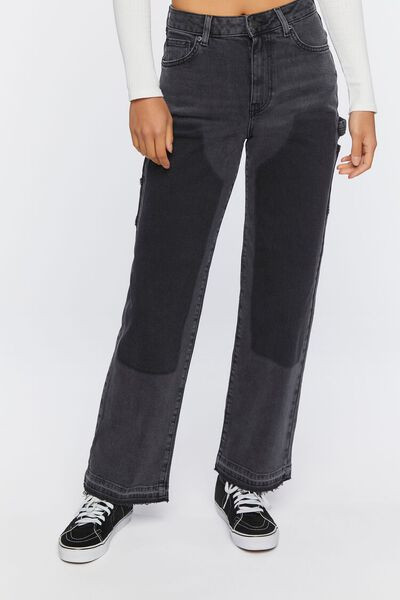 Washed-Panel High-Rise Jeans | Forever 21 (US)