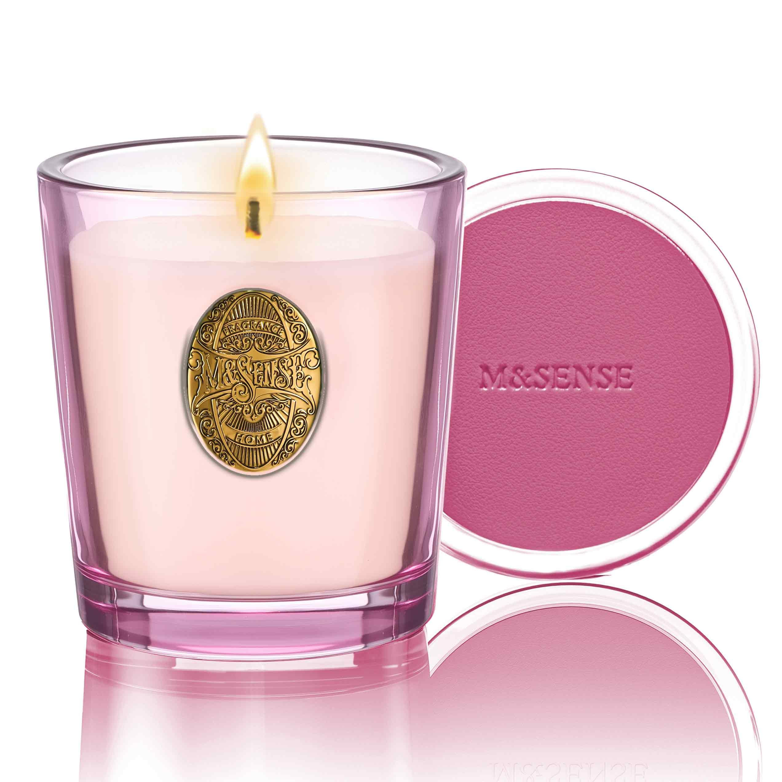 M&SENSE Natural Clean Scented Soy Candle | Fresh Linen & Neon Blue | 9.2 oz, 50H Burn Time | Luxu... | Amazon (US)