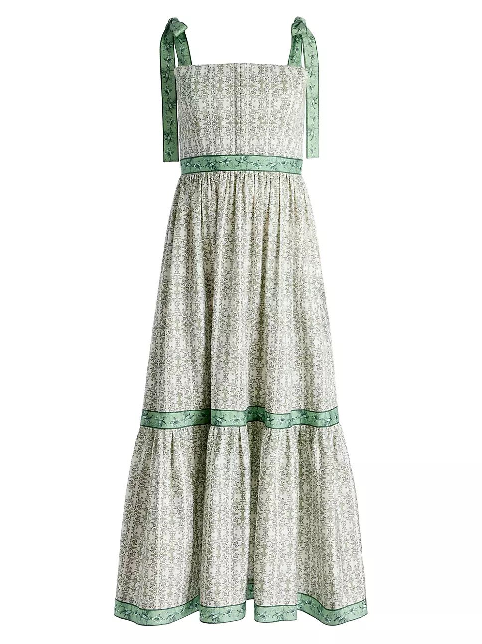 Breslin Printed Stretch Cotton Corset Midi-Dress | Saks Fifth Avenue