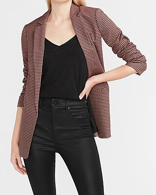 Plaid Boyfriend Blazer | Express