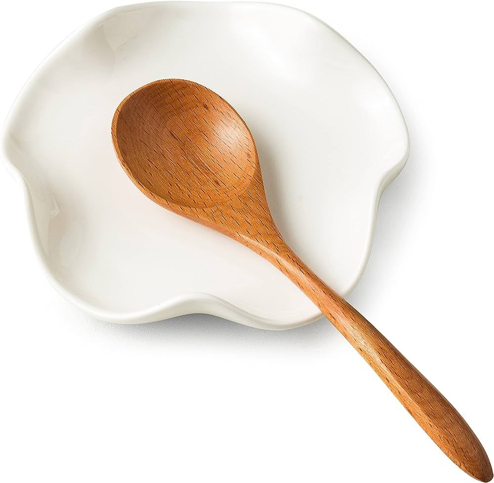 Cute Spoon Rest for Stove Top, Ceramic Spoon Holder for Kitchen Counter, 5.3 Inches Coffee Spoon ... | Amazon (US)