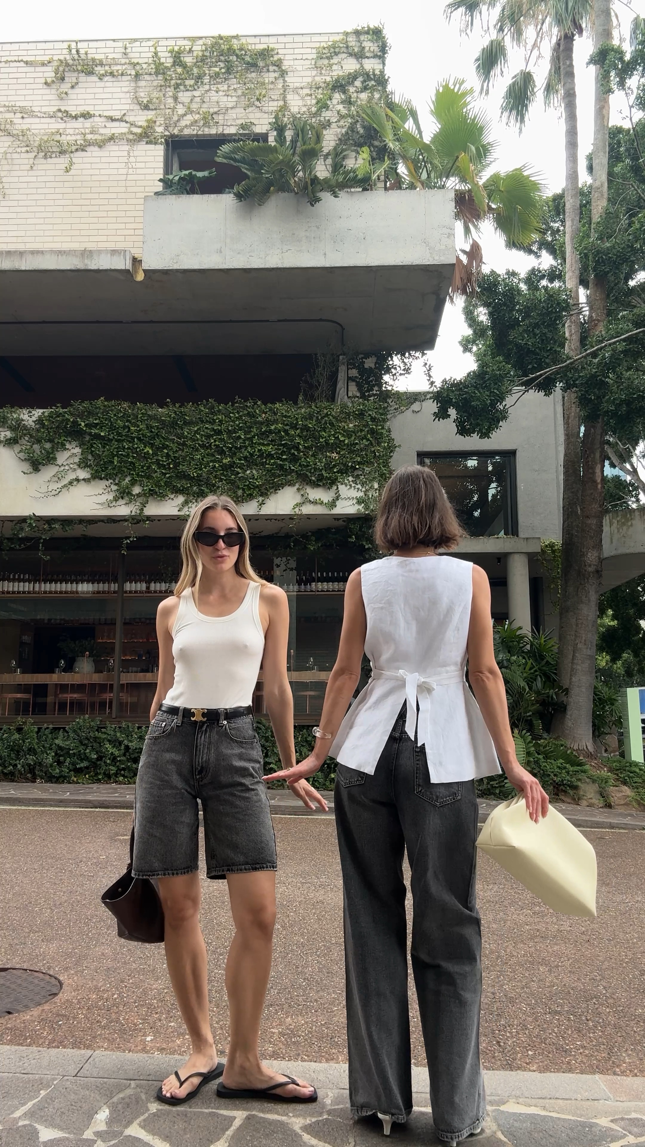 Twinning in #dissh ✨ #summeroutfits wearing size 6 in the jorts & size Small in the tank top / Eva wears size 8 in the jeans & size 6 in the linen vest 🫶🏼 

#LTKaustralia #LTKsummer #LTKstyletip