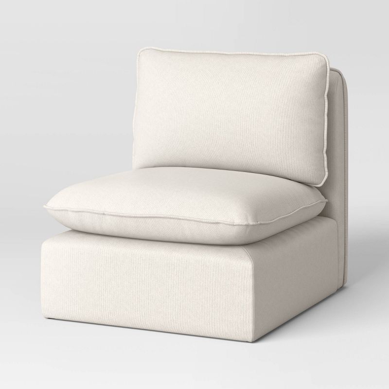 Haven French Seam Feather Filled Modular Sofa Cream (Chair Piece) - Threshold™ | Target