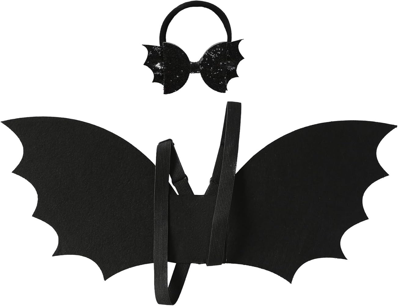 JiaDuo Halloween Bat Costume for Baby Girl Boy Black Wing and Bow Headband Goth Hair Accessories | Amazon (US)