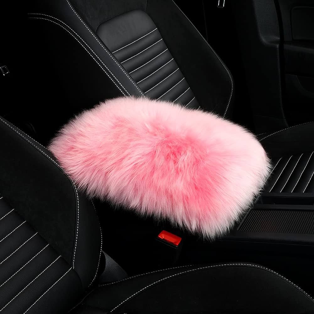 LLB Auto Center Console Cover Pad Universal Fit for SUV/Truck/Car, Genuine Sheepskin Wool Fur Car... | Amazon (US)