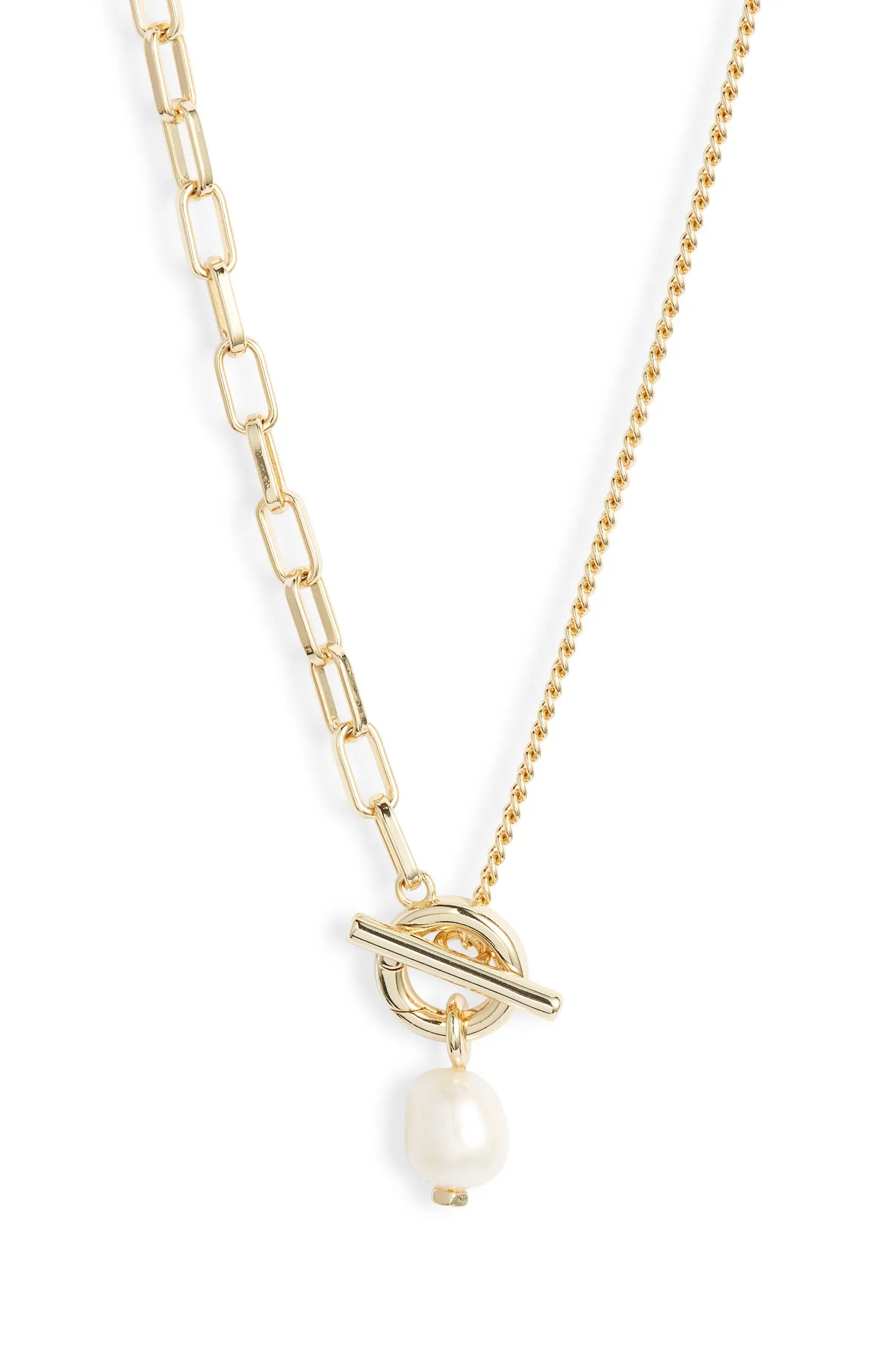 Kendra Scott Leighton Cultured Freshwater Pearl Toggle Necklace | Nordstrom | Nordstrom