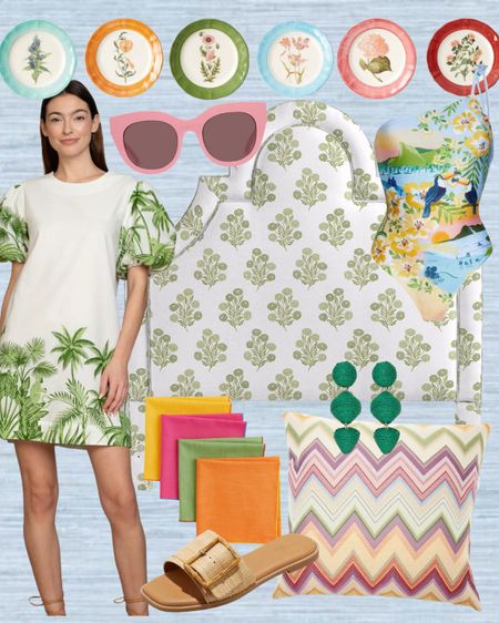 Colorful finds on my mind!!
Puff sleeve dress; block print; headboard; table linens; tablescape; one piece swimsuit; woven slides; Target finds; sunglasses; raffia earrings

#LTKunder50 #LTKFind #LTKhome