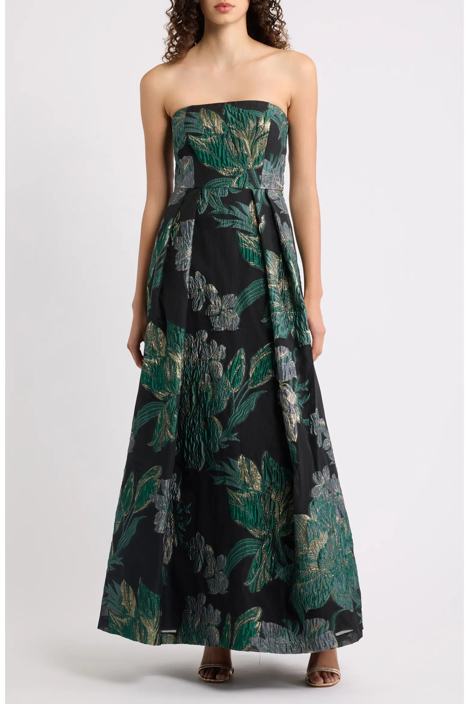 Eliza J Strapless Metallic Jacquard A-Line Gown (Women) | Nordstrom | Nordstrom