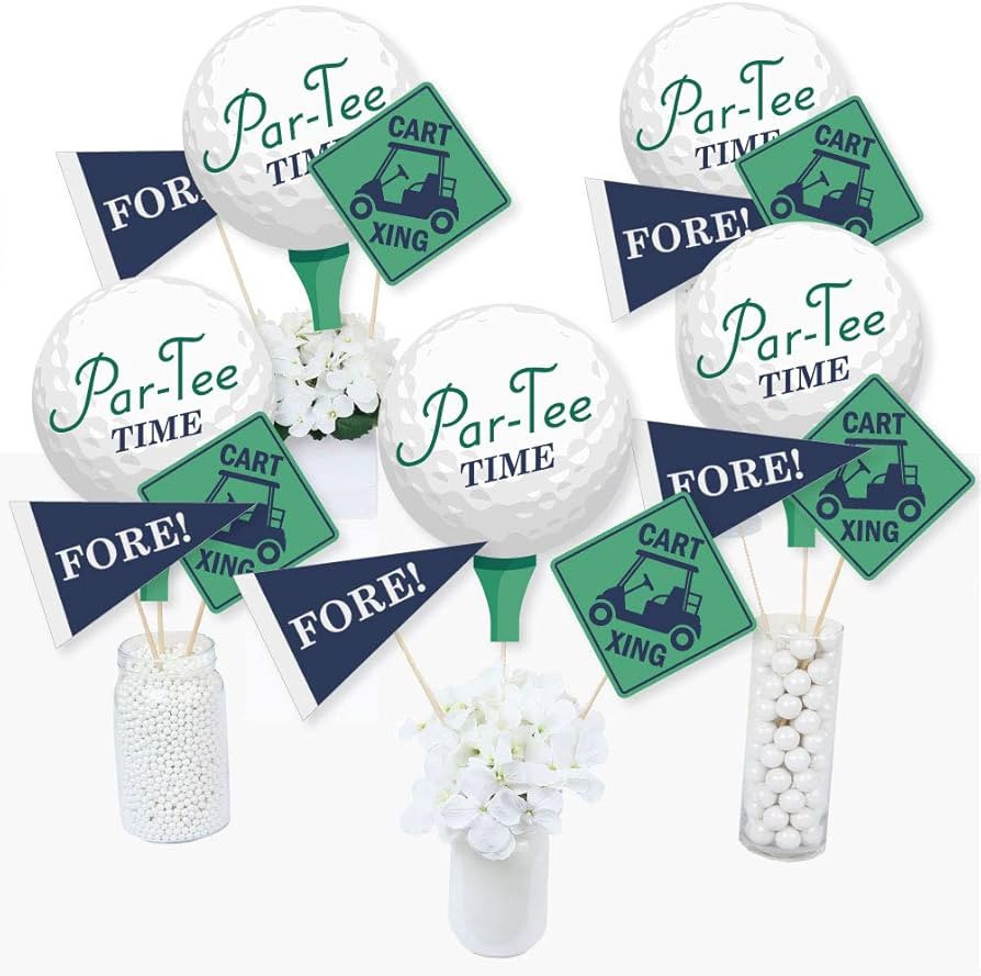 Par-Tee Time - Golf - Birthday or Retirement Party Centerpiece Sticks - Table Toppers - Set of 15 | Amazon (US)