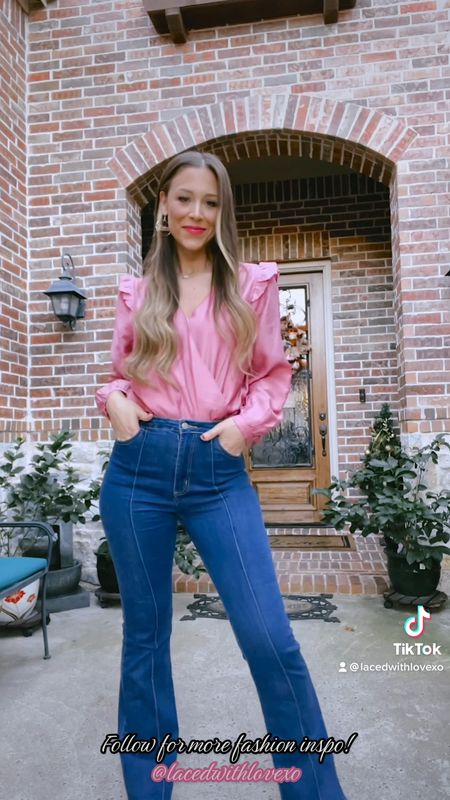Obsessing over this pink look 😍💕 would you believe me if I told you I thrifted these jeans?! 😱

Wearing a medium in this bodysuit, TTS. Shoes-size 10, TTS. Jeans-size 27, TTS.

#LTKstyletip #LTKunder50 #LTKHoliday