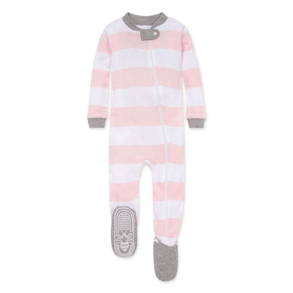 Rugby Stripe Organic Cotton Zip Front Sleeper | Burts Bees Baby