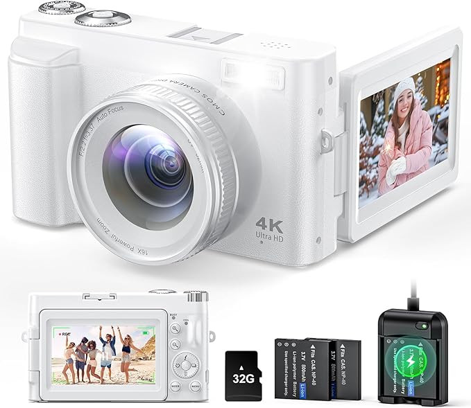 4K Digital Camera for Photography and Video, Autofocus Anti-Shake 48MP Vlogging Camera for YouTub... | Amazon (US)