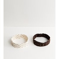 Pack of 2 Brown Stretchy Polka Dot Headbands New Look | New Look (UK)