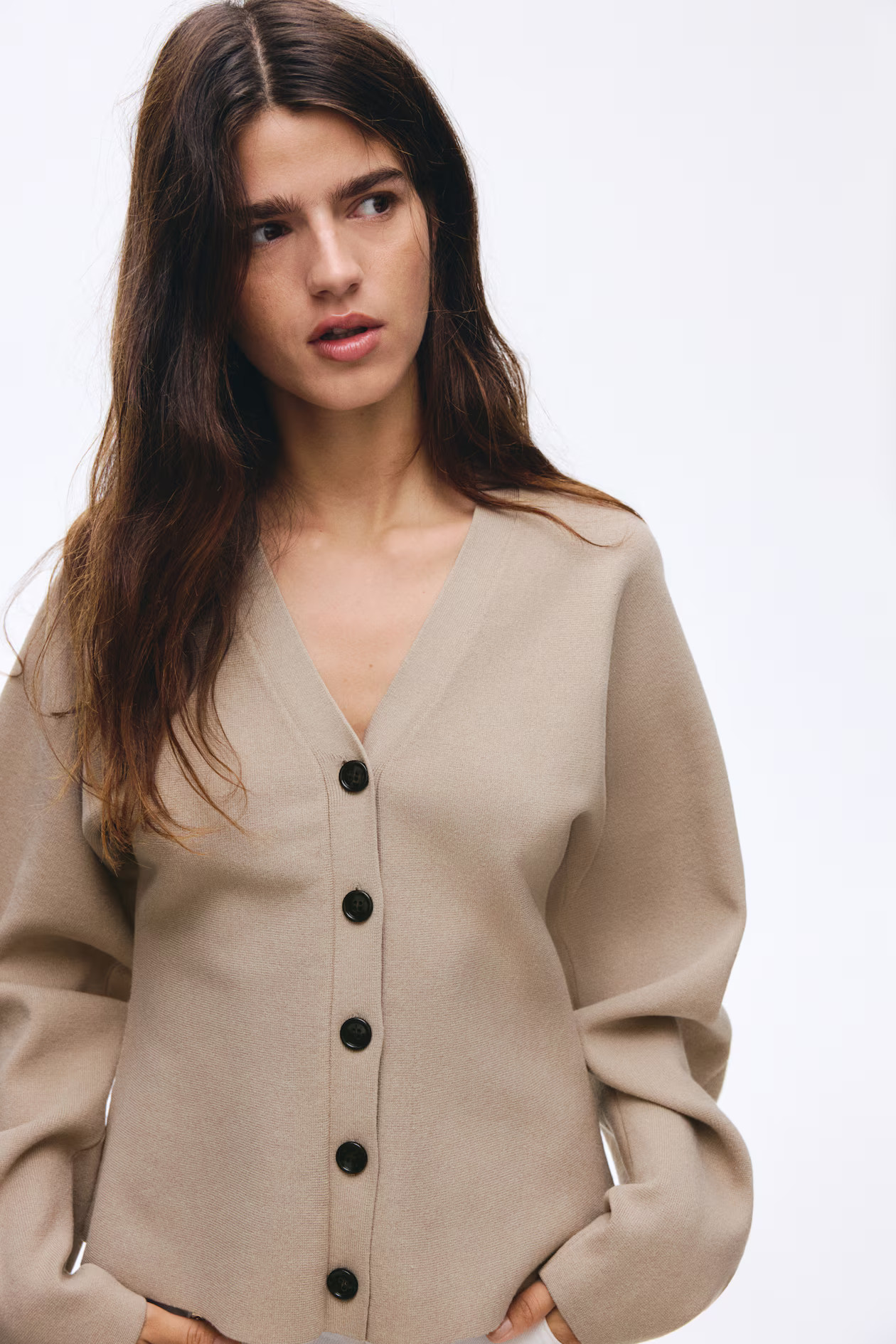 Silk-blend peplum cardigan | H&M (UK, MY, IN, SG, PH, TW, HK)