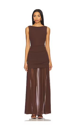 Aria Maxi Dress in Chocolate | Revolve Clothing (Global)