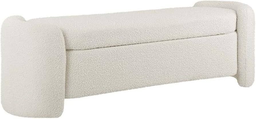 Modway Nebula Boucle Upholstered Storage Bench in Ivory | Amazon (US)