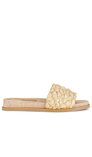 Grazie Pearls Slide in Light Natural Raffia | Revolve Clothing (Global)