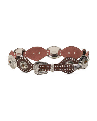 Leather Festival Studded Disc Belt | TJ Maxx