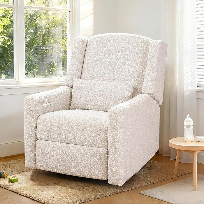 Power Recliner Chair Swivel Gilder Rocking Chairs Skin-Friendly Power Recliner Nursery Chair for ... | Amazon (US)