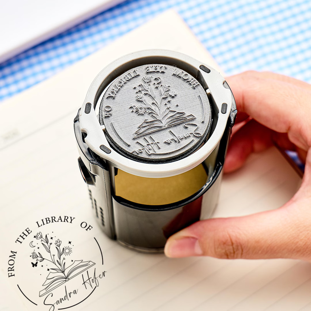 Custom Library Stamp, Personalized Self Inking Book Embosser, From the Library of Book Embosser, ... | Etsy (US)