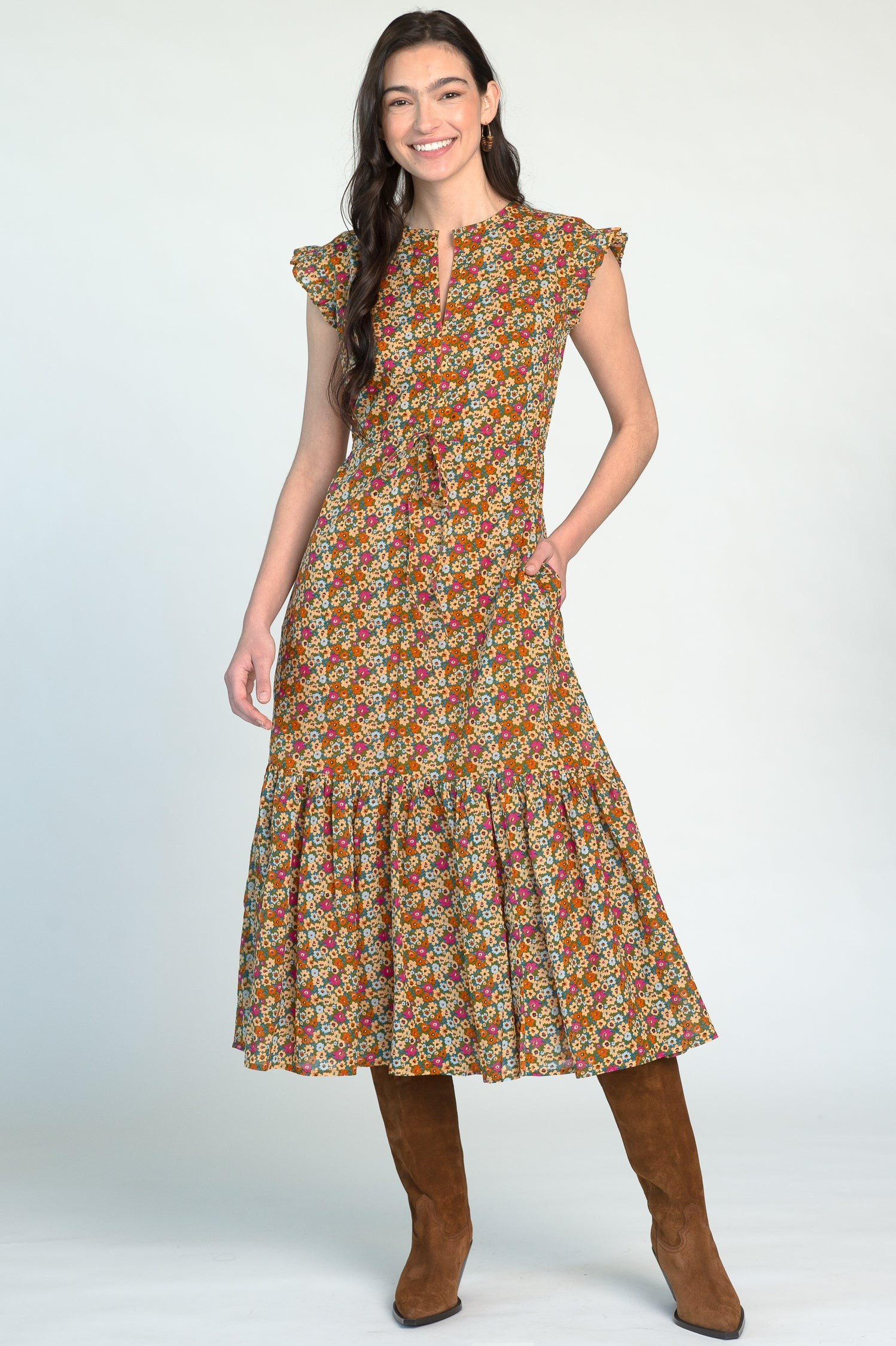 Delia Dress in Prairie Moss | Olivia James The Label