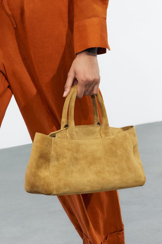 MINI SPLIT LEATHER CITY BAG | Zara US