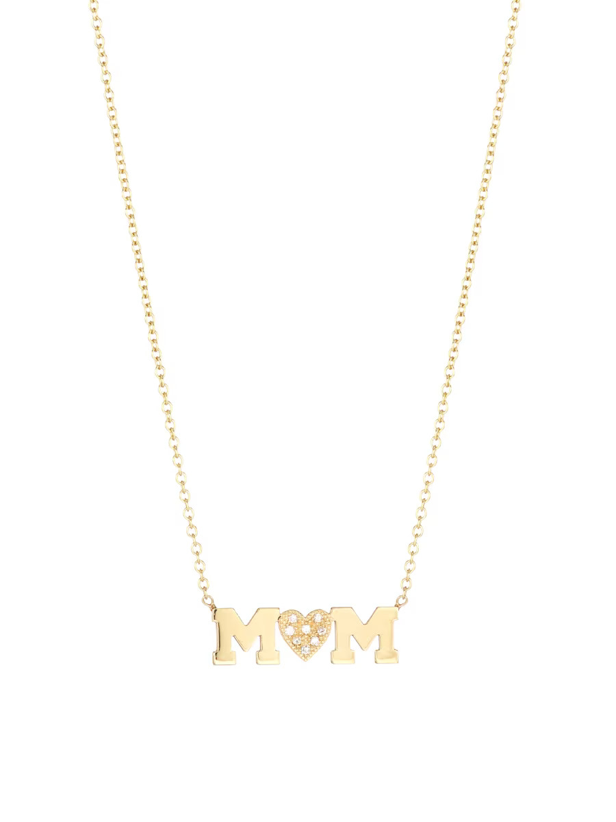 Personalized 14K Gold & Diamond Mom Necklace | Saks Fifth Avenue