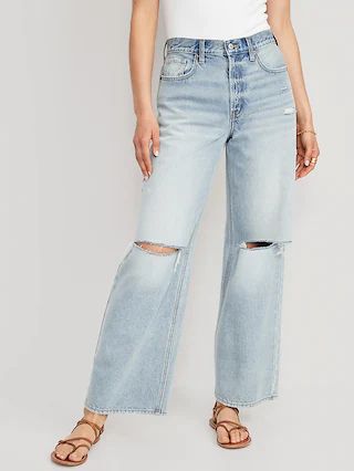 Extra High-Waisted Baggy Wide-Leg Jeans | Old Navy (US)