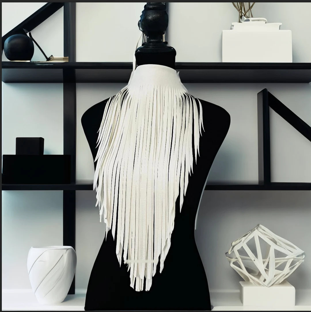 Leather Fringe Necklace Long Tassel Turquoise Choker Bold Statement Fringe Choker Boho Bib Layere... | Etsy (US)