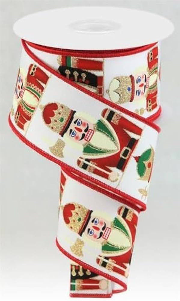 2.5" x 10YD Nutcracker Ribbon - White/Red/Green/Blue/Black | Amazon (US)