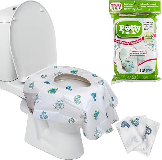 Disposable Toilet Seat Covers for Kids & Adults (12 Pack) - Germ Protect from Public Toilets - Wa... | Amazon (US)
