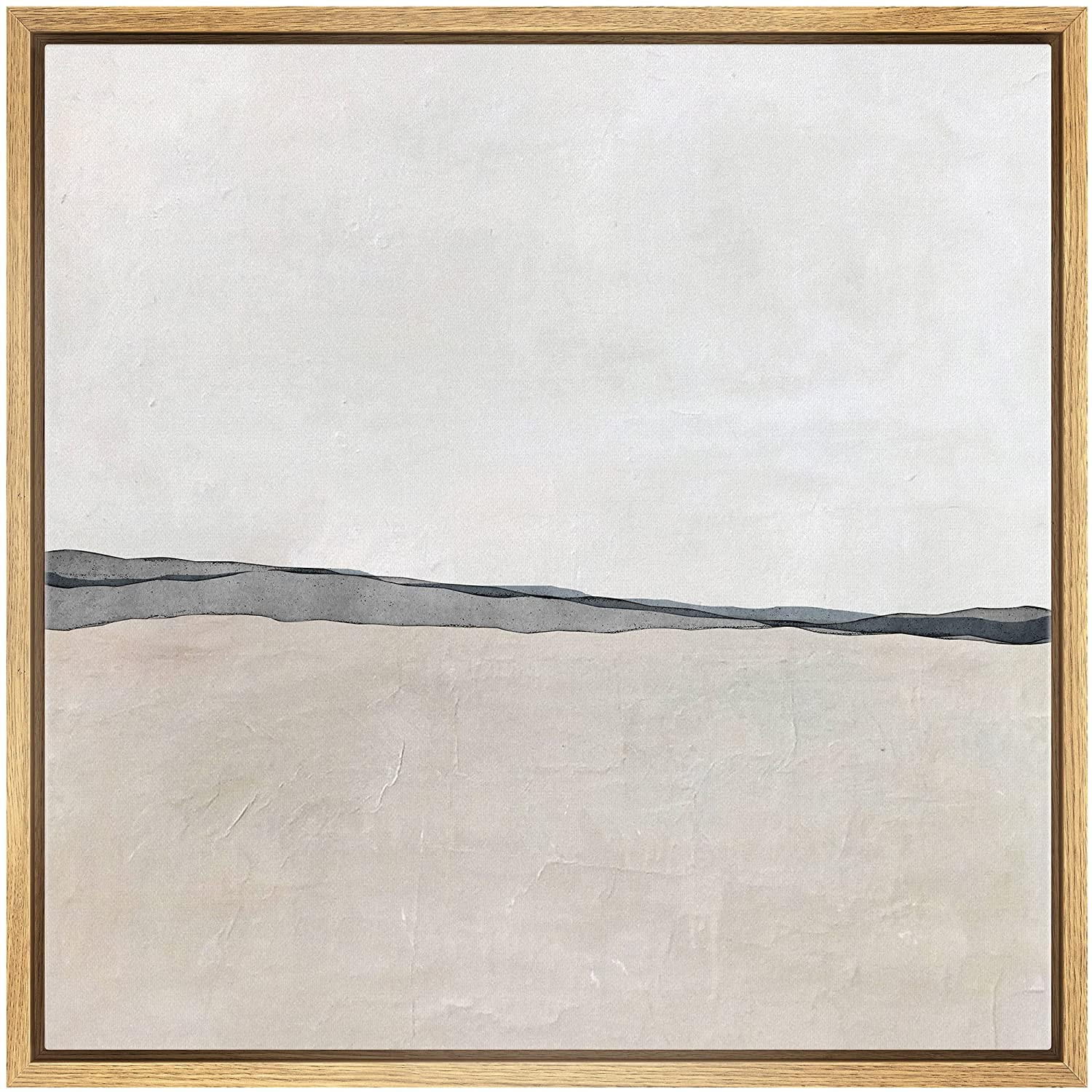 SIGNWIN Framed Canvas Print Wall Art Duotone Tan Gray Pastel Landscape Abstract Shapes Illustrati... | Amazon (US)