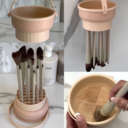 Shop below! A 3-in-1 tool that cleans, dries & stores makeup brushes! Xo!