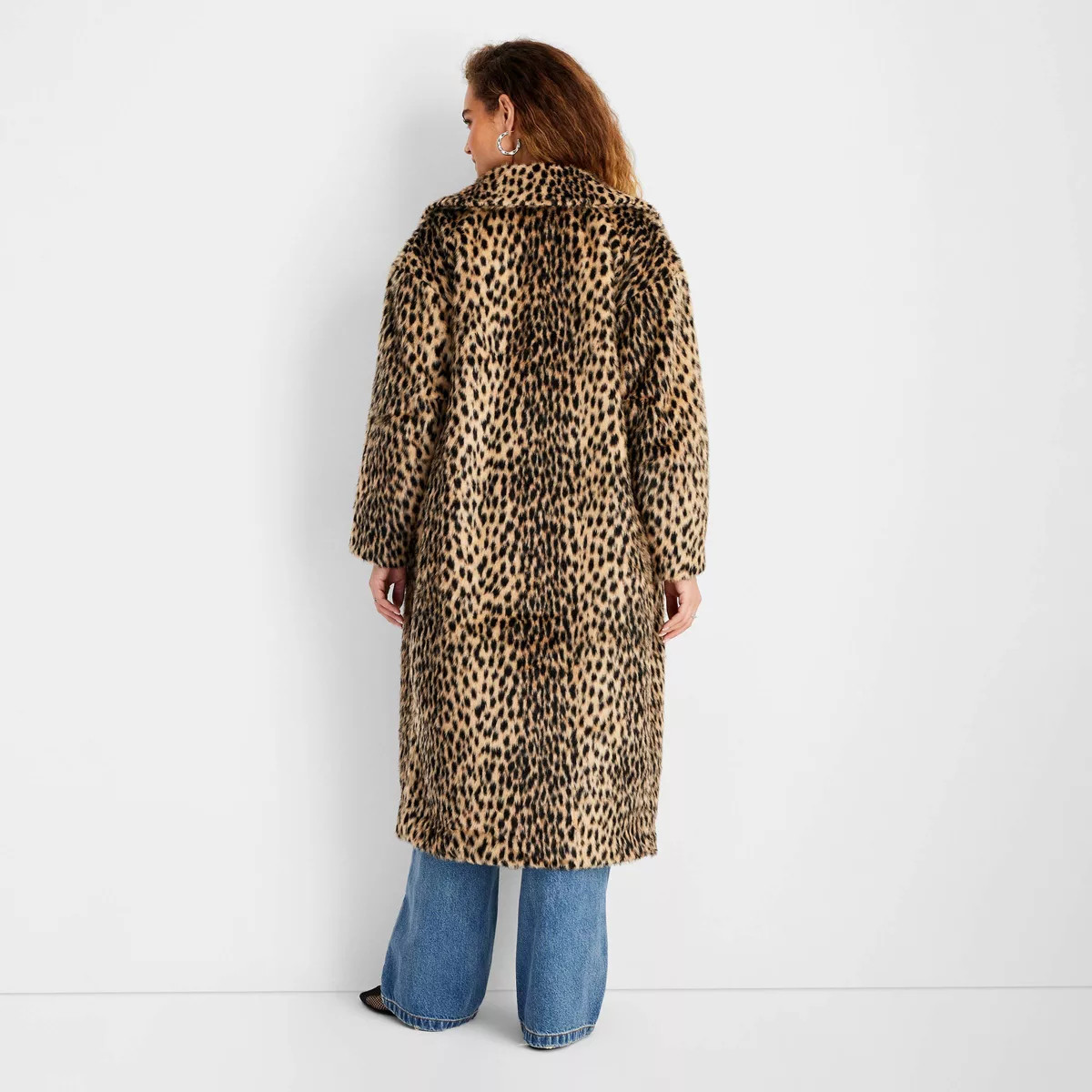 Women's Faux Fur Coat - Future Collective Brown Leopard Print M | Target