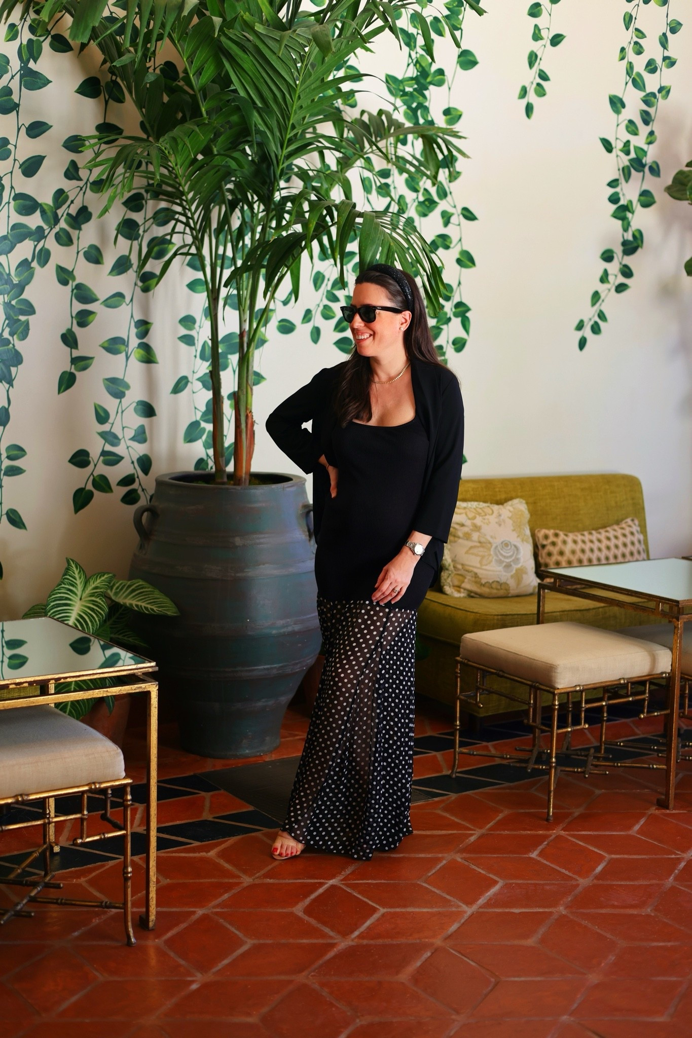 Zara black dress polka dots, size S.

#LTKootd #LTKTravel
