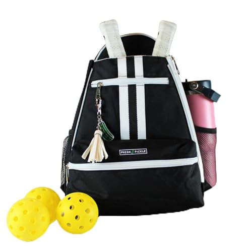 Fresh Pickle Teddi Pickleball Backpack - Black/White Large Capacity Pickleball Bags for Women - Durable, Multipurpose Pickleball Paddle Case with Multiple Pockets, Stylish Pickleball Paddle Bag | Amazon (US)