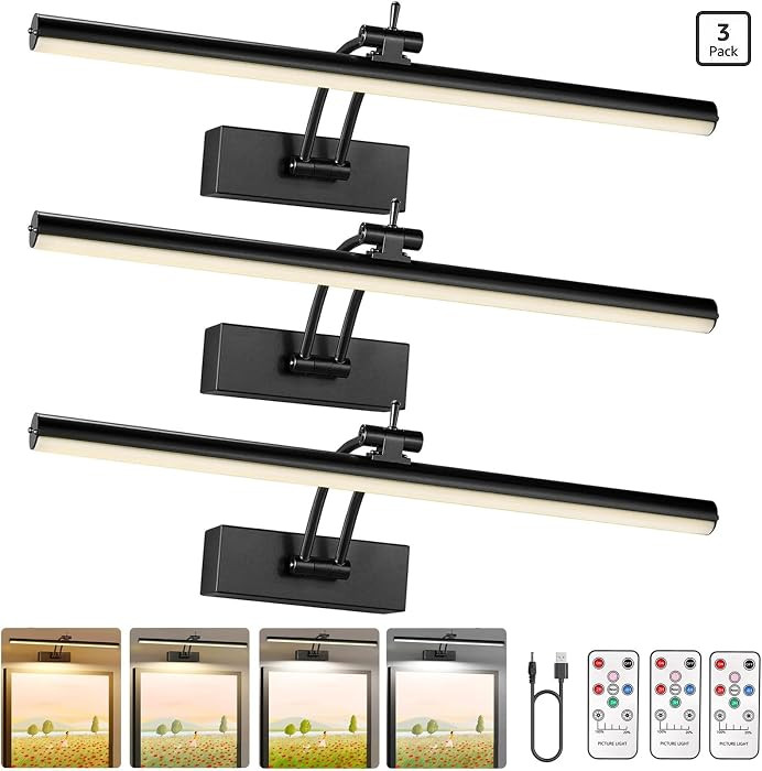 Paquete de 3 Luces para Cuadros de Pared Operadas por Bater\u00eda, 16 pulgadas Iluminaci\u00f3n ... | Amazon (US)