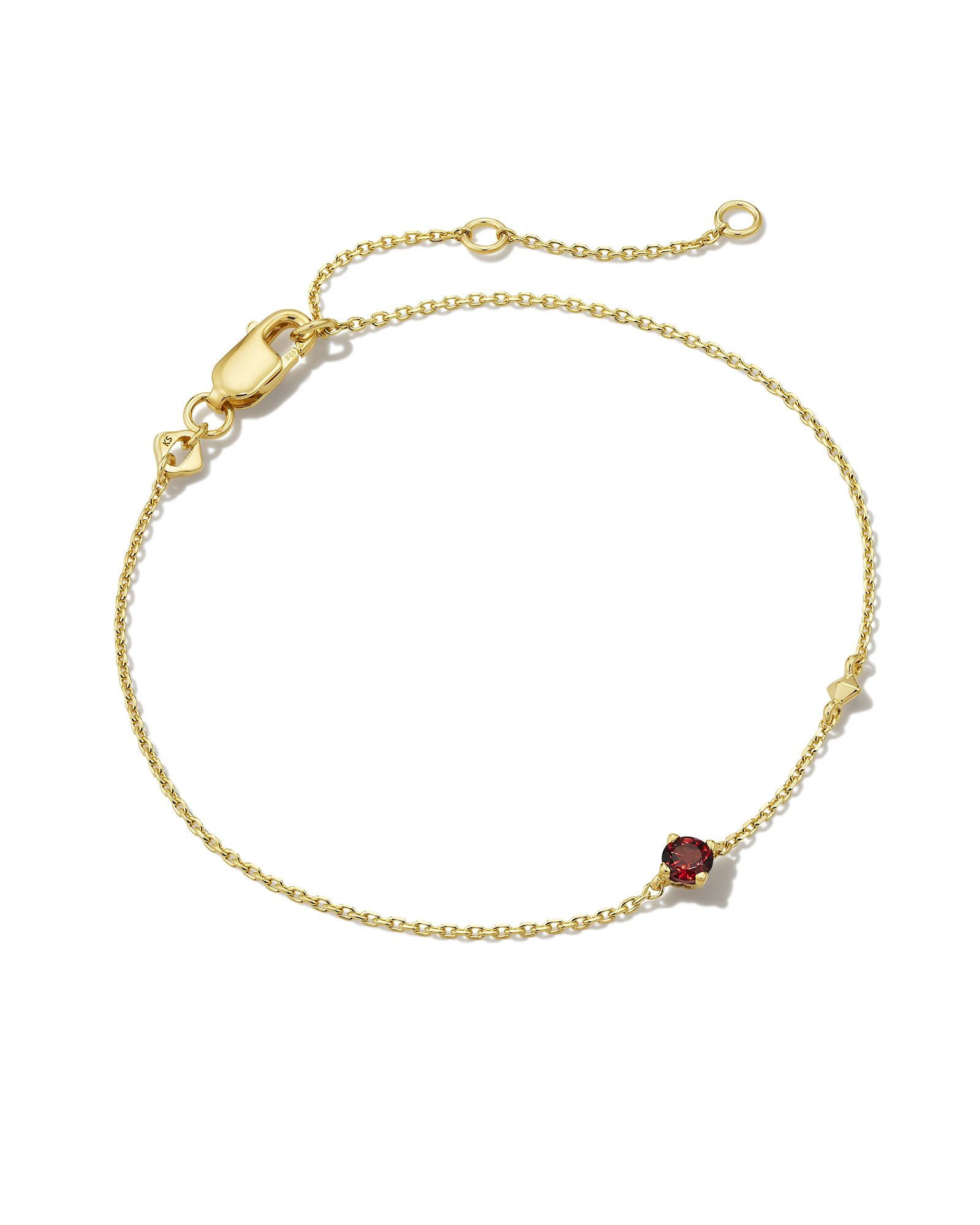 Kendra Scott Maisie 18k Gold Vermeil Delicate Chain Bracelet in Red | Garnet | Kendra Scott