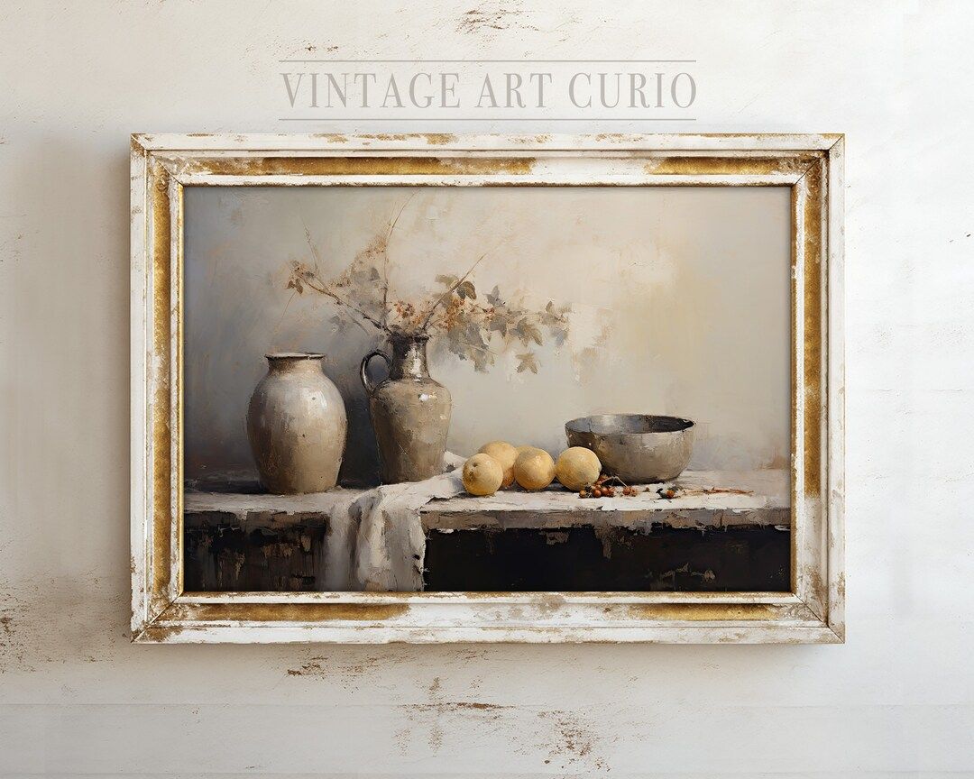 Elegant French Country Kitchen Art Print Vintage Still Life Oil Painting Antique Art Print Vintag... | Etsy (US)