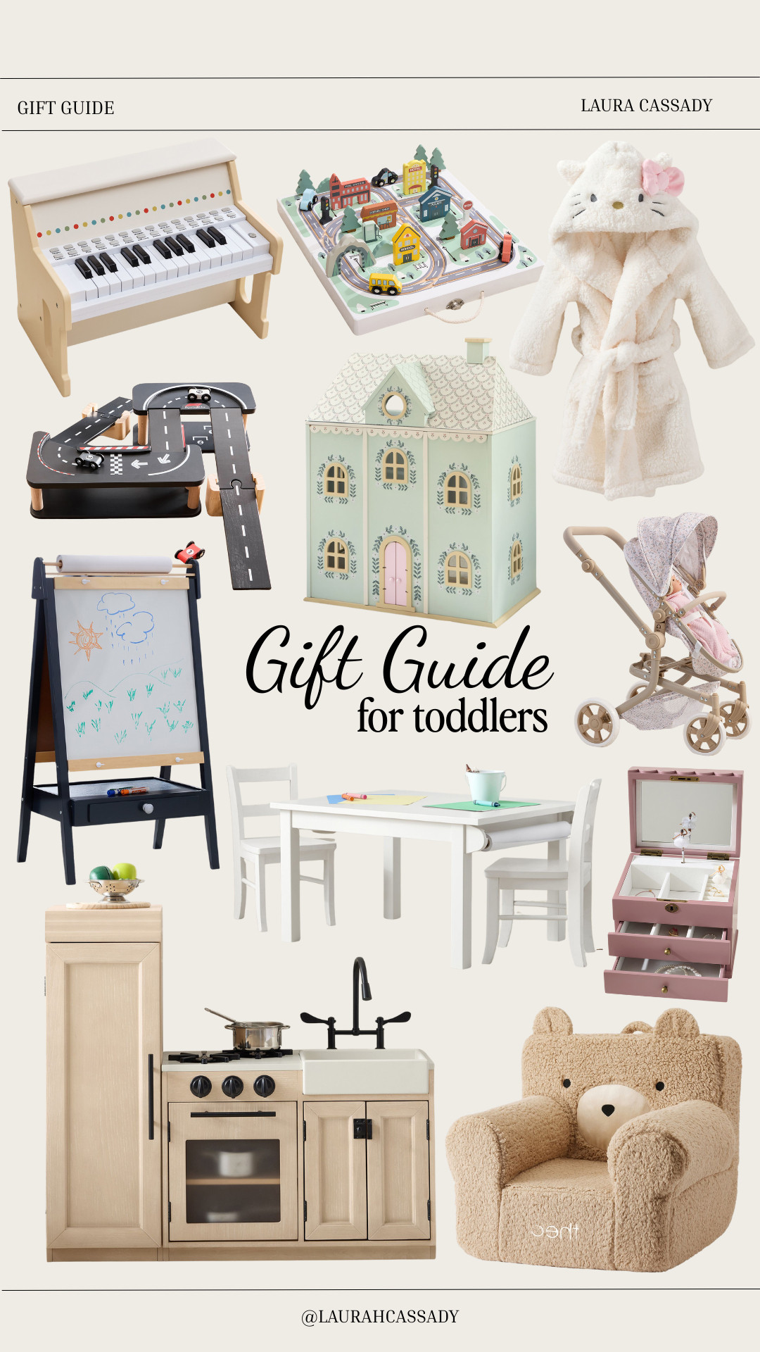 "Holiday shopping for little ones just got easier! 🎁✨ This toddler gift guide is filled with adorable, educational, and high-quality toys they’ll love—think play kitchens, dollhouses, mini pianos, art easels, plush chairs, and more. Perfect for curious, creative toddlers! 🧸🎨🚗 

 #ToddlerGiftGuide #GiftsForToddlers #HolidayGifts #ToddlerToys #EducationalToys #KidsGiftIdeas #ToddlerEssentials #HolidayShopping #GiftGuide2024 #MontessoriToys #WoodenToys #LTKGiftGuide #LTKHoliday #LTKKids