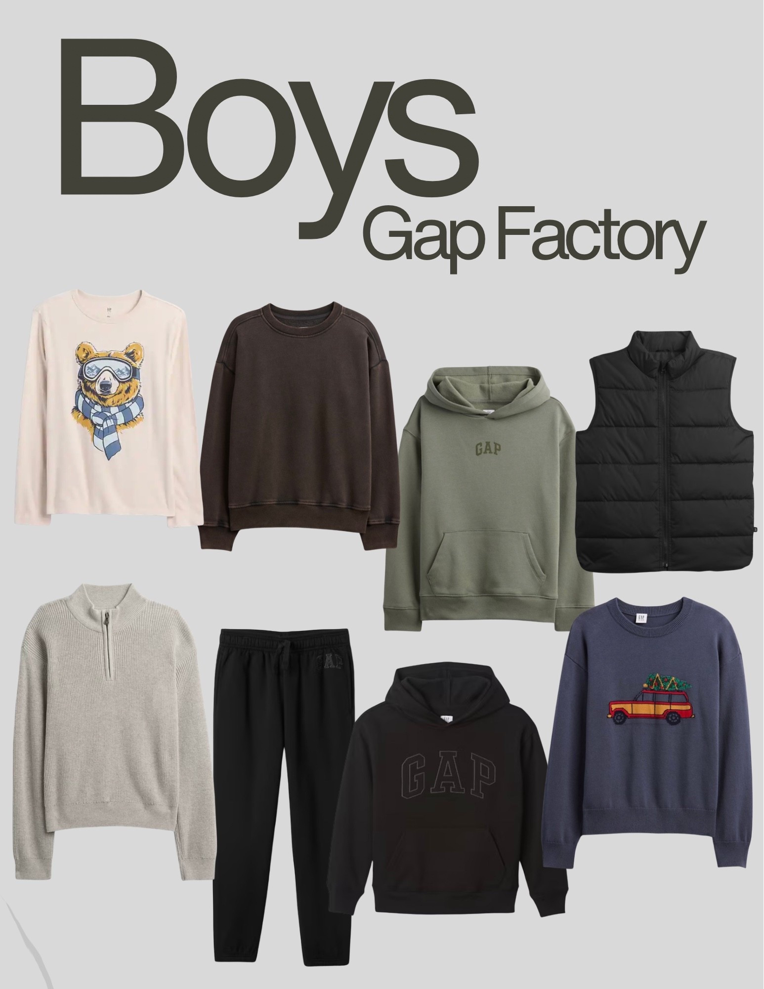 Boys Gap Factory 
Fall /winter fashion for boys 

#LTKHoliday #LTKFindsUnder50 #LTKKids