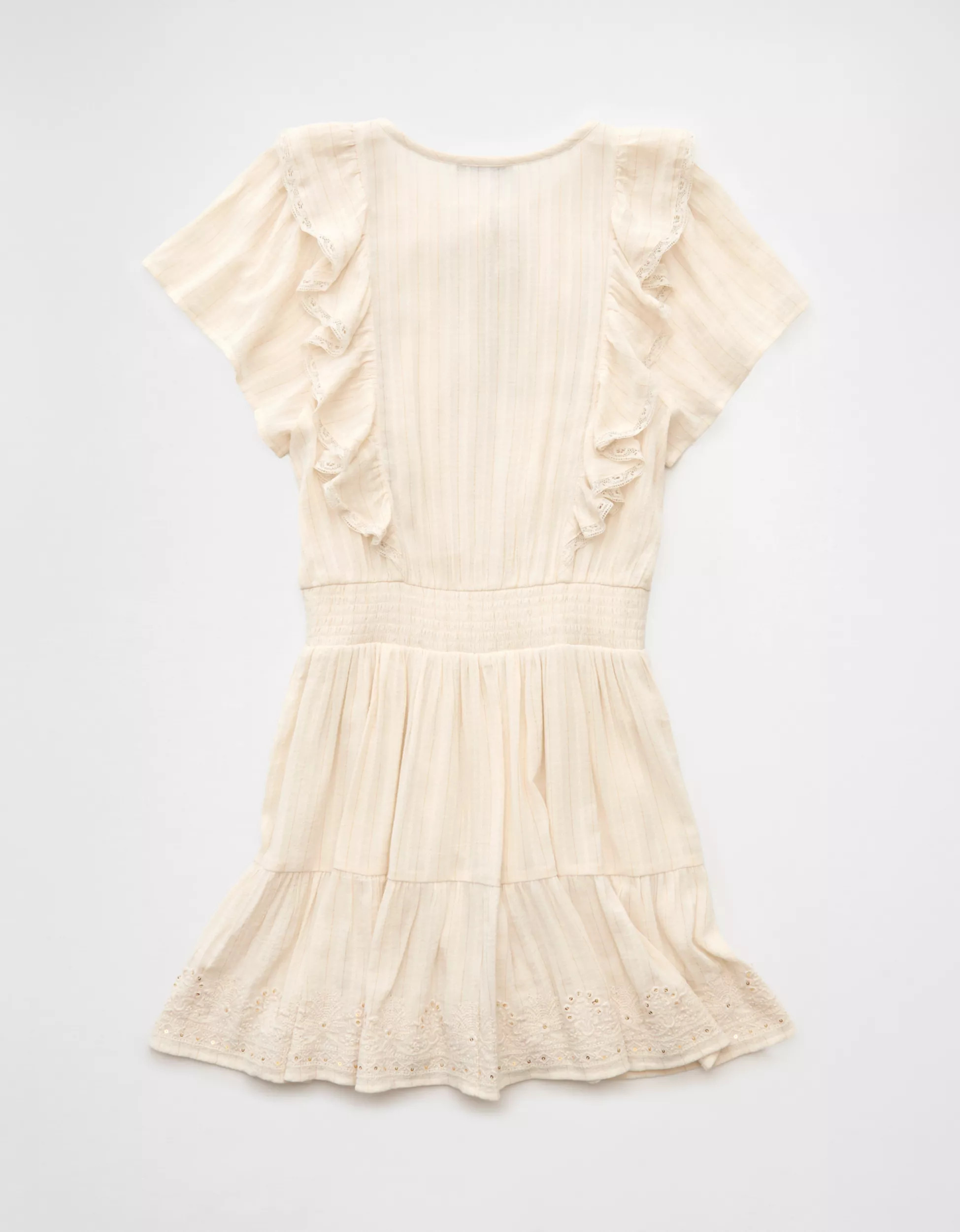AE V-Neck Ruffle Mini Dress | American Eagle Outfitters (US & CA)