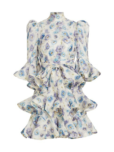 Tama Tiered Belted Minidress | Saks Fifth Avenue