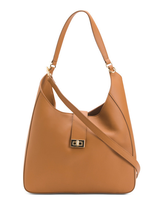 Made In Italy Leather Flap Over Hobo | TJ Maxx